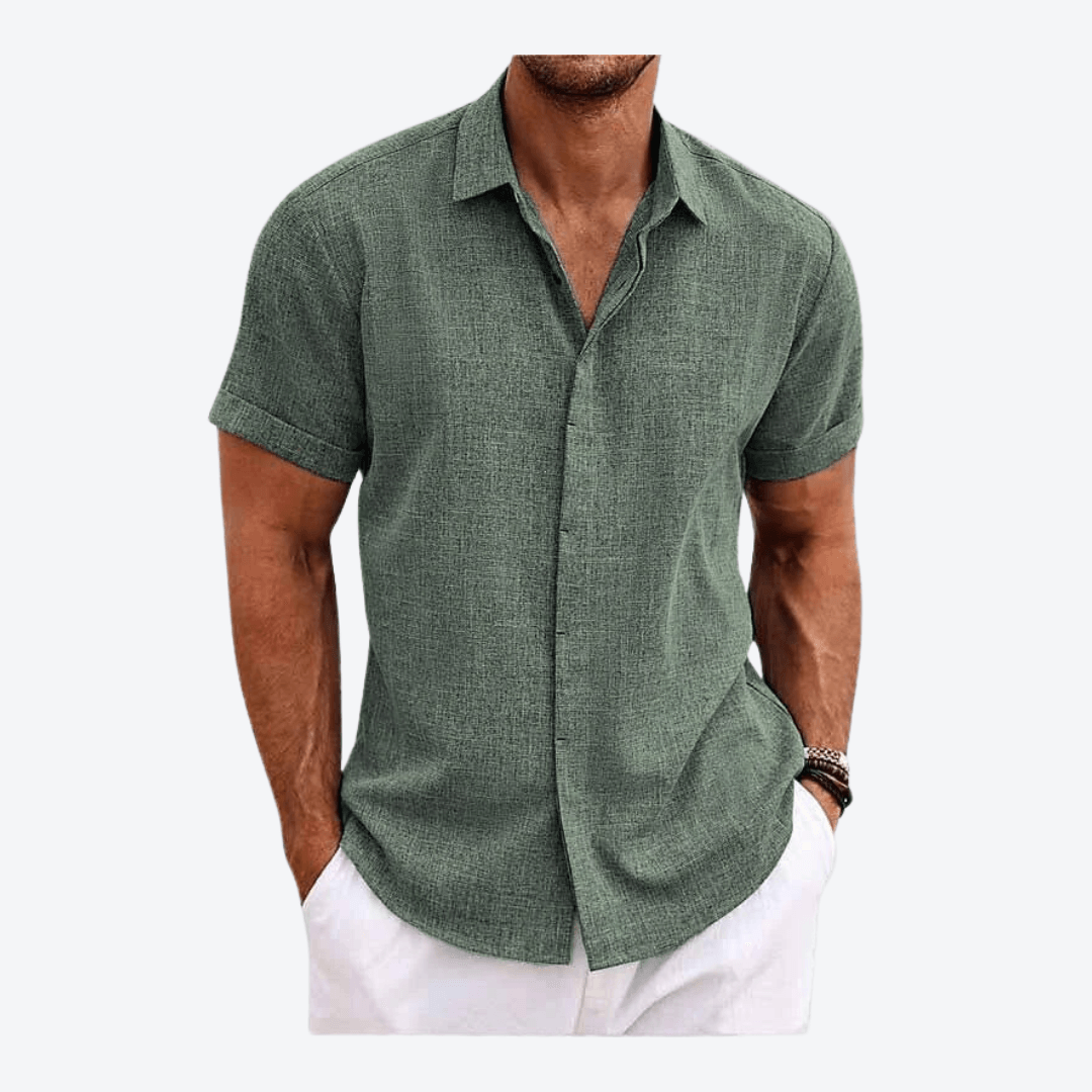 Camisa Manga Curta  Linho Premium